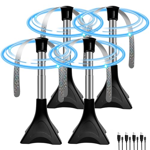 4 peças ventilador portátil repelente de moscas, ventilador de proteção contra mosquitos, pequeno e silencioso, uso de mesa/suspenso para piquenique, churrasqueira e viagens, exterior e interior