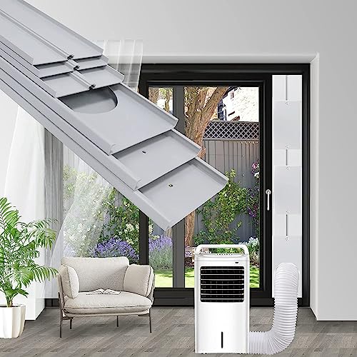 Kit janela ar condicionado portátil, placas de selagem de janela, correr de ar condicionado portátil, adequado para tubos de 5"/5,9" de diâmetro, com adaptador de janela (Ø 15 cm, 43-229 cm)