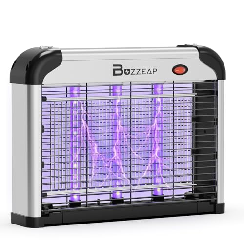 Candeeiro anti-mosquitos elétrico 4200 V com onda dupla UV 365 + 395 nm - Matainsectos para interiores sem químicos, sanita, armadilha para moscas e mosquitos com rede elétrica
