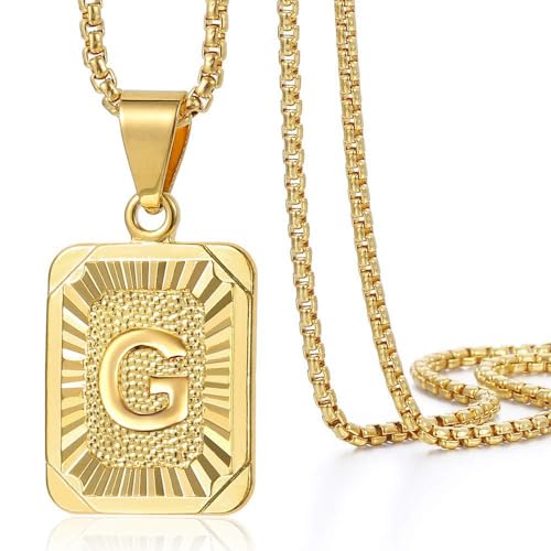 ALANETA Colar inicial com letra personalizada para homem e mulher, aço inoxidável banhado a ouro de 18 K, presente A-Z