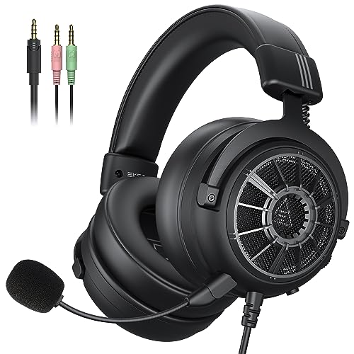 EKSA StarEngine S Capacetes Gaming auriculares Gaming com microfone, compatíveis com PS4, PS5, Xbox One, PC, Switch, orelhas suaves de memória, faixa acolchoada e ajustável, 3,5 mm Jack para PC