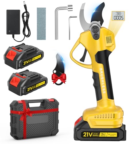 Tesouras de potência de 35 mm, tesouras de energia elétricas de 2000 mAh com ecrã Lcd e lâminas Sk7, motor sem escovas de 800 w, tesouras de poder com bateria recarregável