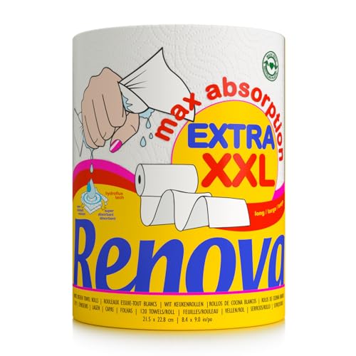 Renova - Maxiabsorption, rolos de cozinha XXL, tripla, branco - 1 rolo