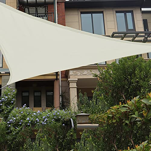 HAIKUS Vela triangular de sombra, 3 x 3 m, toldo impermeável, resistente e 95% de proteção contra raios UV, para exteriores, jardim, terraços (creme)
