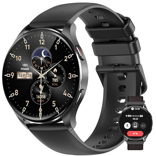 Relógio inteligente mulher homem, smartwatch mulher 1,43" AMOLED ecrã sempre ativo, Smartwatch com chamada 5,3, 100 modos desportivos, pulsómetro, pulseira atividade impermeável IP68 para Android iOS