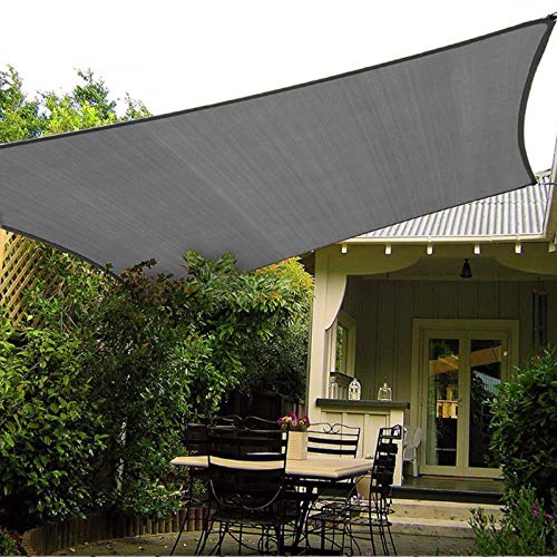 HAIKUS Vela de sombra, retangular, 3 x 5 m, vela de sombra, 5 x 3 m, respirável, resistente, 98% de proteção contra raios UV, para exteriores, jardim, terraços, cinzento / grafite)