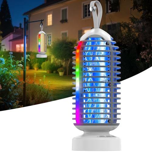 Mate mosquitos elétricos, Anysun Candeeiro anti-mosquitos com luz LED para interior e exterior, anti-mosquitos elétrico de 3000 V resistente à água para casa, pátio, jardim e campismo