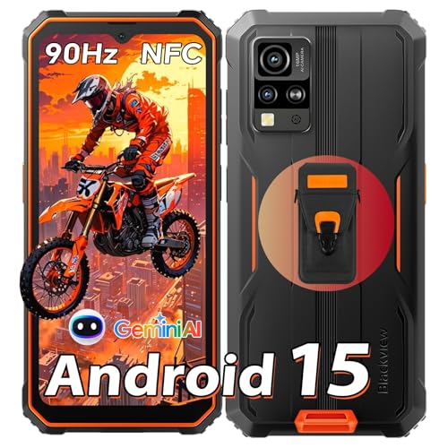 Blackview BV4800SE Móvel inquebrável (Gemini AI), 90 Hz HD +, 12 GB + 64 GB/2TB telemóvel inquebrável, 16 MP Rugged Smartphone, Octa-core/4G Dual SIM/GPS/NFC/Face ID/285 g telemóvel vil Indestructi