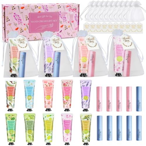 10 Pack de creme para mãos com babete labial, creme para mãos secas e rachadas, recupera as mãos danificadas, hidratante, fragrância para mãos, dia e noite, absorve rapidamente