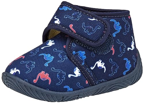 Chicco, Chinelos de criança, sapatilhas para o berçário e a casa com fecho confortável de fecho de gancho e laço, desenhado na Itália, azul, 21 UE
