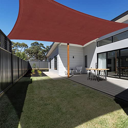 Ankuka Toldo solar, 3 x 5 m, vermelho retangular, impermeável, para exterior, 98 % de proteção UV, adequado para jardim, terraço e campismo