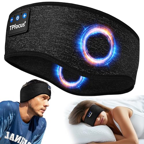 TPfocus Auriculares para dormir ASMR auriculares sem fios Bluetooth presente homem e mulher, leep Headphones Sonno capacetes sem fios Bluetooth recarregável (preto)