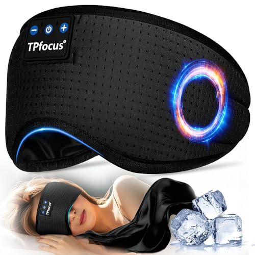 TPfocus Anti-face para dormir auriculares Bluetooth banda, anti-faces para dormir verão de lado anti-face de seda para escritório, viagens aéreas, ASMR, Gadgets tecnológicos geniais, (preto)