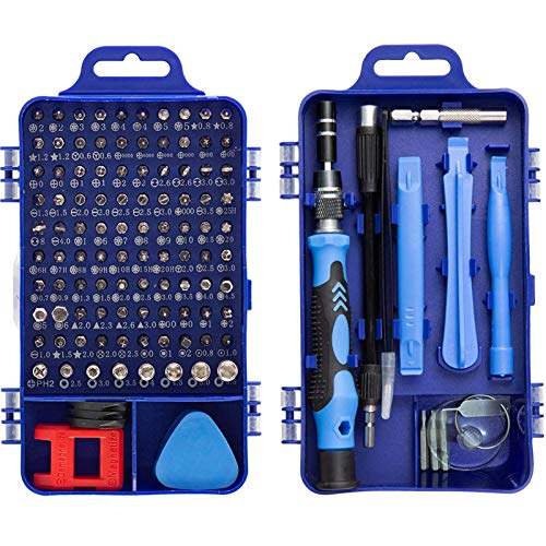 HPMAISON 122 em 1 conjunto de chaves de fenda de precisão, mini chave de fenda magnética para iPhone, portátil, PC, relógio, óculos e outros aparelhos eletrónicos com tapete de memória