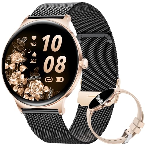 LIGE Relógio inteligente para mulher, 1,43 polegadas, HD AMOLED com função de telefone, relógio de fitness, relógio preto com mais de 120 modos desportivos, rastreamento de coração/sono,