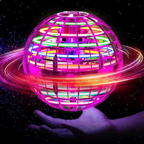 Ivtivfu Brinquedos voadores que trazem magia à realidade ao ar livre coisas frescas brinquedos Flying Orb Ball Spinner Spinner Drones Ball Boomerang (Pink)