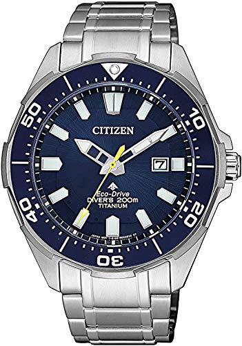 Citizen Relógio analógico para homem de quartzo com correia em titânio BN0201-88L, Prata, pulseira