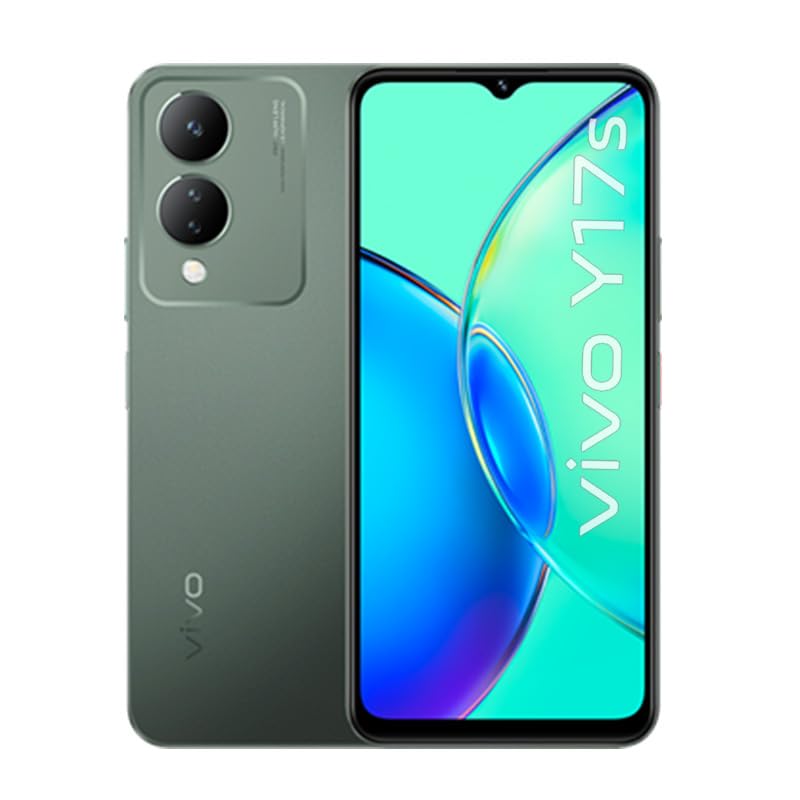 VIVO Y17s Smartphone 4 GB RAM+128 GB ROM, câmara tripla de 50 MP, bateria de 5000 mAh, ecrã HD de 6,56" de alto brilho, resistente à água IP54, NFC, GPS, Android 13, verde florestal