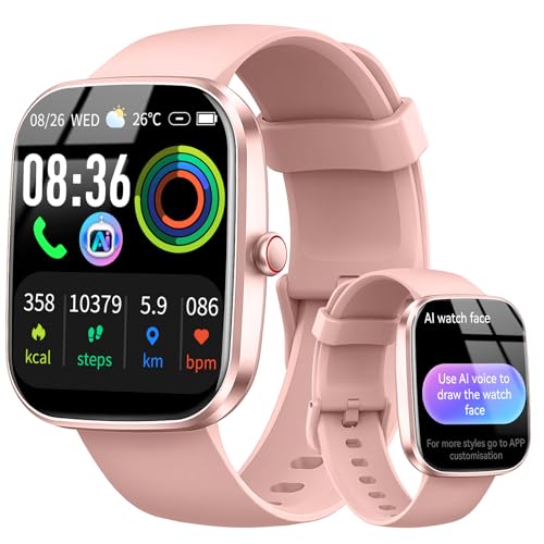 uaue IA Relógio inteligente mulher homem, IA interativa Smartwatch com chamadas Bluetooth, 1,91" HD Smart Watch 110 modos de desporto com ChatGPT saúde IA, IP68 monitor cardíaco/sonho pulseira