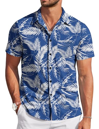 TARAINYA Camisa havaiana homem verão Funky flores estampadas Aloha palmeira flamingos folha palmeira palma
