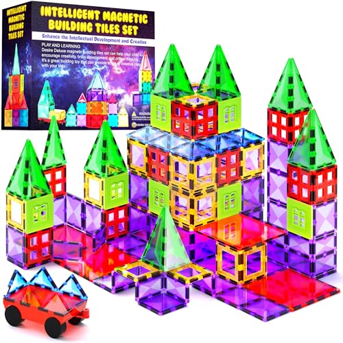 Desire Deluxe Kit blocos de construção magnéticos 3D para crianças dos 3 - 7 anos - brinquedo educativo com figuras geométricas para desenvolver a criatividade dos seus pequenos - 57 peças