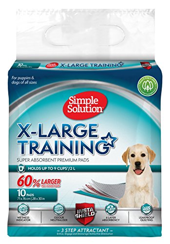 Simple Solution Almofadas de treino para cães e cachorros extra grandes e absorventes de primeira qualidade - pacote de 10