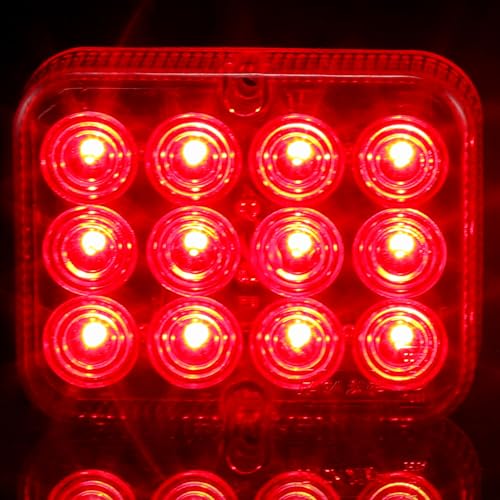 ETUKER 1 x Luz de nevoeiro traseiro vermelha reboques LED 12 V pilotos luzes traseiras Homologation e impermeável para automóvel trator veículo agrícolas
