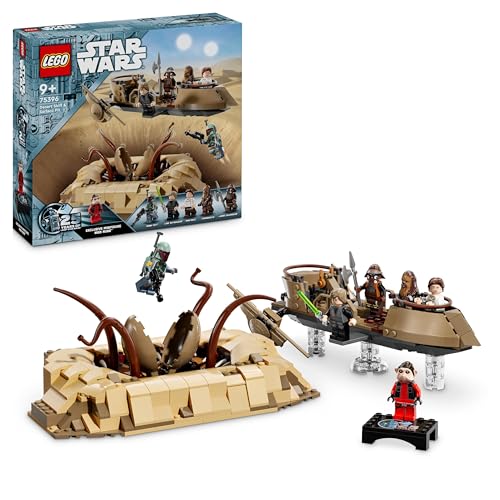 LEGO Star Wars: O retorno do Jedi Esquife do deserto e fossa do Sarlacc de brinquedo com minifiguras de Luke Skywalker, Han Solo e Chewbacca, presente para meninos e meninas de 9 anos ou mais 75396