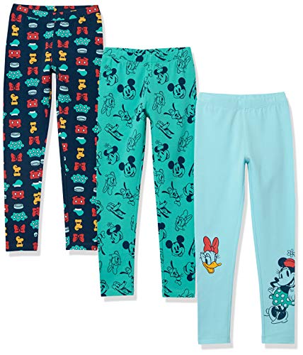 Amazon Essentials Disney Marvel | Star Wars | Frozen | Princess Leggings para menina, vários pacotes