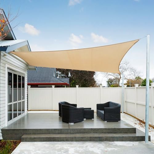 AXT SHADE Toldo vela de sombra retangular, proteção raios UV impermeável para pátio, exteriores, jardim