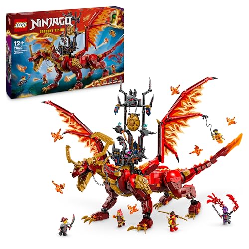 Lego Ninjago Dragão fonte do movimento de brinquedo, jogo ninja de aventura e combate com 6 minifiguras Inc. Kai e espada catanana, presente de aniversário para meninos e meninas de 12 anos ou mais