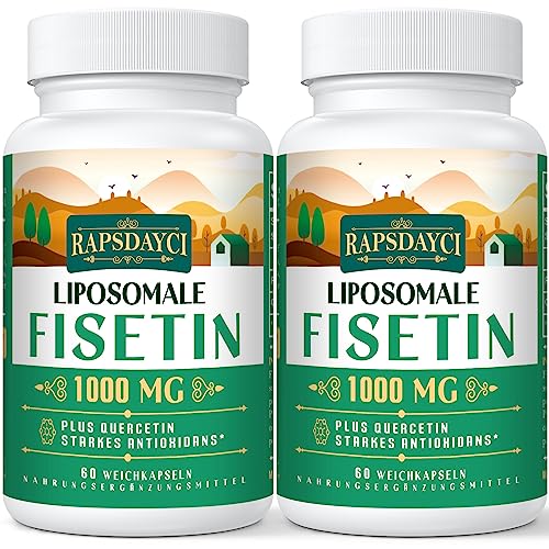 Lipossomal Fisetina com quercetina 1200 mg - antioxidante altamente eficaz para promover a saúde ideal (2P)