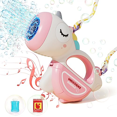 XAZASTOV Máquina de bolhas de sabão para crianças, unicórnio automática máquina bolhas com solução de bolhas de sabão, brinquedo de bolhas de sabão para crianças para festas ao ar livre casamentos