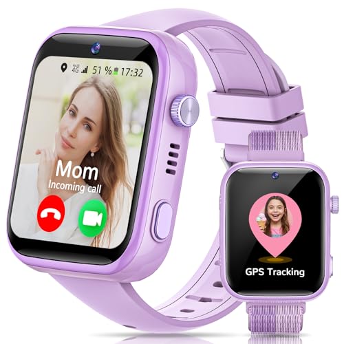 AIMIUVEI 4G Relógio inteligente para crianças, Smartwatch para crianças, ecrã HD de 1,83 polegadas com chamadas, videochamadas, chat de voz, Whatsapp, Wi-Fi, GPS, SOS, SMS, IP68 impermeável, modo