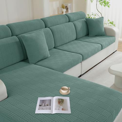 Ystyle Capa de assento para sofá, capa de almofada ajustável para sofá, capa separada, capas de almofada elástica, capas de assento universal sofá (1 assento * 3, verde claro)