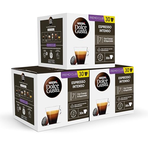 NESCAFÉ Dolce Gusto Espresso Intenso - Cápsulas de café, 90 cápsulas (3 x 30), Intensidade 7, originais para cafeteiras Dolce Gusto