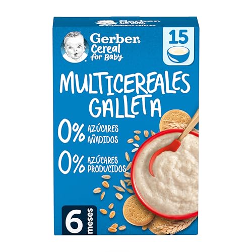 Gerber Macarrão multicereais e bolacha 0% açúcares adicionados nem produzidos, a partir dos 6 meses, 270 g