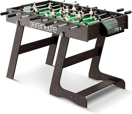 SereneLife futbolín, Tamaño Completo, de 48" con 2 Mini balones, Marcador de puntuación, Patas sólidas y Resistentes, Mesa de fútbol para el hogar