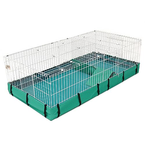 MidWest Homes for Pets Guiné Habitat modelo 171GHP Gaiola para porquinhos, com painel superior e painel divisor, branco e verde, 119,38 x 60,96 x 35,56 cm (comprimento x largura x altura)