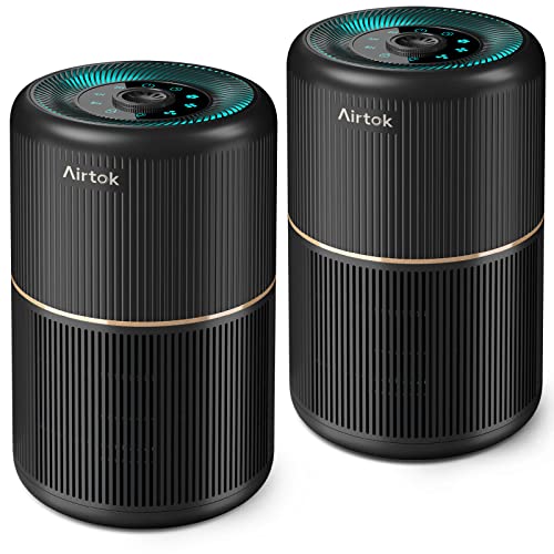 AIRTOK 2 unidades purificador de ar com esponja perfumada, purificador de ar com filtro hepa que elimina poeira, odor de animais de estimação, filtro de ar de 4 etapas | purificador de ar de 3