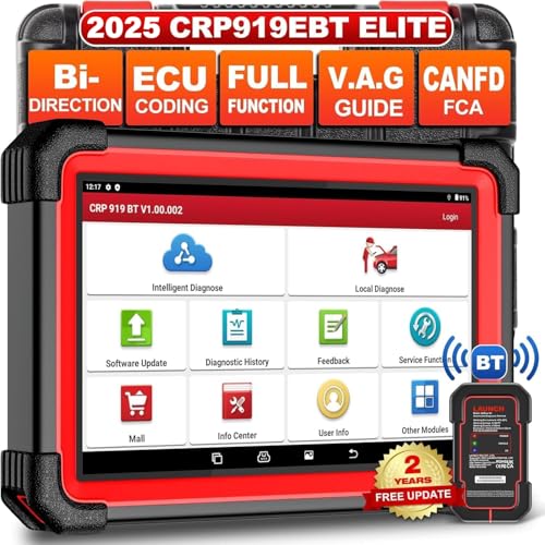 LAUNCH X431 CRP919E BT OBD2 Máquina Diagnóstico carro multimarca espanhola, Scanner Control Bidirecional, Nível OE, CANFD&DOIP, FCA SGW, codificação ECU, 31 função reiniciar, 2 anos atualização