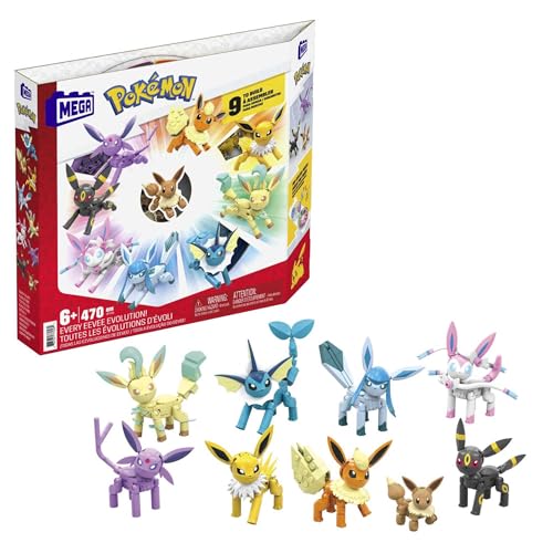 Mega Construx™ Pokémon™ Pack de evoluções Eevee, brinquedo de construção para crianças + 6 anos (Mattel GFV85)