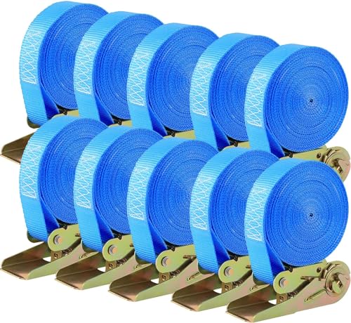 10 unidades 800 kg, correias de amarra, 6 m de comprimento e 25 mm, correias correia de amarra, estilindos de carga, fita de fixação com catraca, para bolsa de carro, surf, bicicleta, caiaque, mota