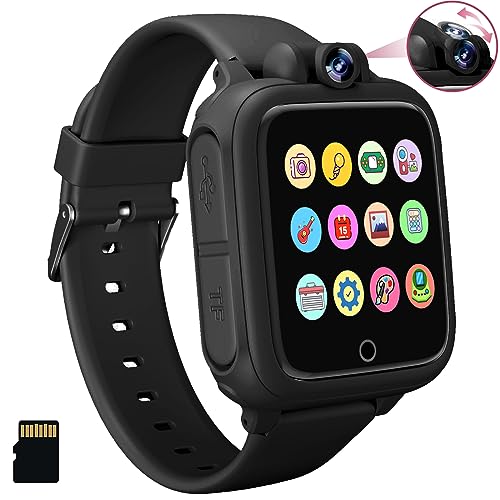 Umblue Relógio inteligente para crianças, Smartwatch menina 3 4 5 6 7 8 9 10 11 12 anos, presente para menina 3-12 anos com 14 jogos, câmara giratória de 90°, despertador e HD ecrã tátil, presentes