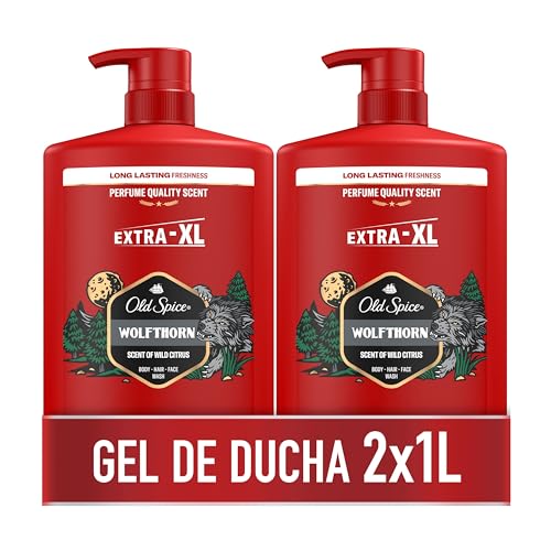Old Spice Wolfthorn Gel e champô para homens, 3 em 1 2 x 1000 ml