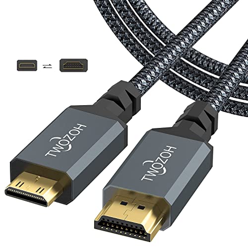 Twozoh Cabo Mini HDMI Tipo A para HDMI Tipo C, 2M, cabo Mini HDMI 2.0a/b, 2.0, 1,4a, 4K Ultra HD, 3D, Full HD 1080p, HDR