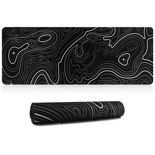 HoYiXi Tapete de rato XXL 800 x 300 x 3 mm, tapete de rato com superfície macia e base de borracha antiderrapante, rato para escritório e para jogos em casa, 800 x 300 x 3 mm, preto