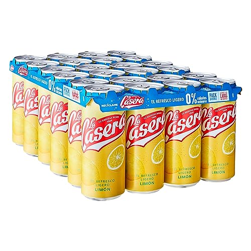 La Casera® Refresco leve de limão, com zero açúcares e zero calorias - lata, pack 24 x 33 cl