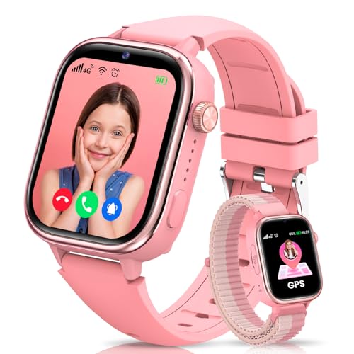 SWGOTA 4G Relógio inteligente criança com GPS e telefone, Smartwatch crianças com chamadas de vídeo, mensagens, modo escola, SOS, IP68 impermeável, despertador, podómetro - presente ideal para meninos