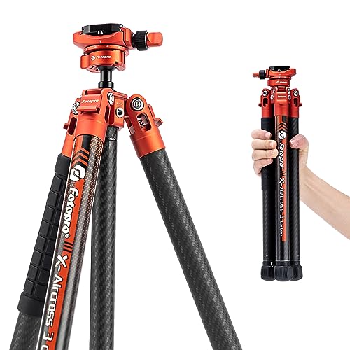 Fotopro X-Aircross 3 Lite Tripé leve para câmara de viagem de 152 cm com cabeça de bola panorâmica, 0,8 kg, ultraleve, portátil, profissional, tripé de fibra de carbono para câmara
